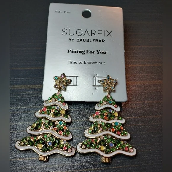 Sugarfix by baublebar pining for you tree sparkle earrings  discontinued - Picture 4 of 4
